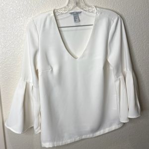 H&M CREAM BELL SLEEVE BLOUSE